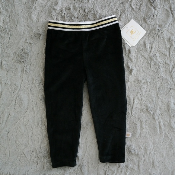 Rosie Pope Baby Black Velvet Leggings 8 